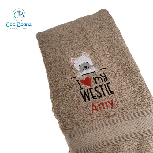 Westie dog towel - towel,